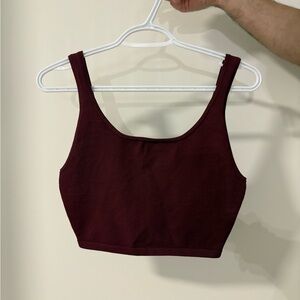 Babaton Deep Burgundy Crop Top